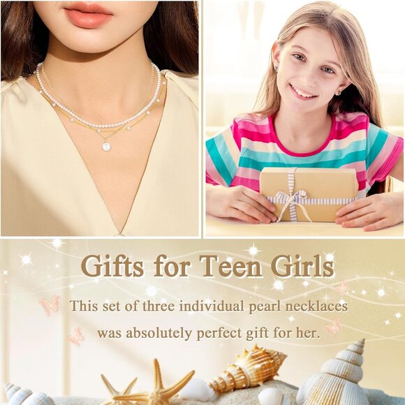 Elegant 3-Piece Gold Pearl Jewelry Set for Women - Perfect Gift for Any Occasion - Picture 9 of 9